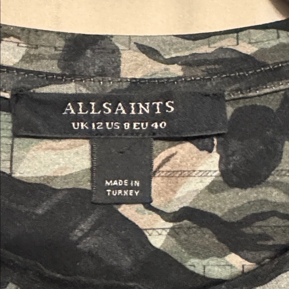 All Saints Oniyuri Anna T-Shirt, Size 8, Color Forest Camo Green/black - Picture 6 of 9